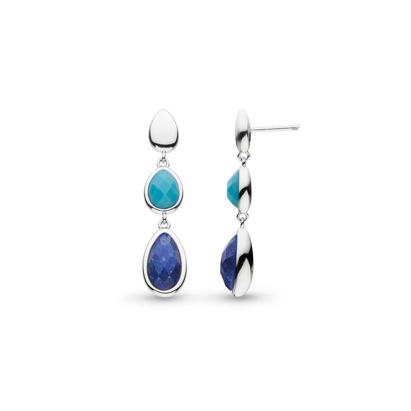 Coast Pebble Azure Droplet Stud Drop Earrings