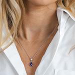 Coast Pebble Azure Gemstone Duo Droplet Necklace