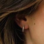 15mm Cubic Zirconia & Silver Hoop Earrings