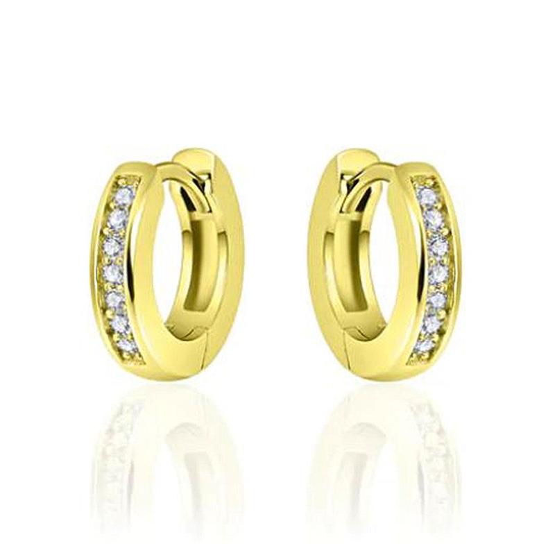 15mm Cubic Zirconia Gold Plated Hoops