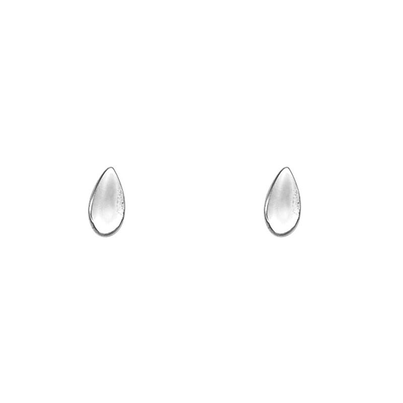 Teardrop Sterling Silver Stud Earrings