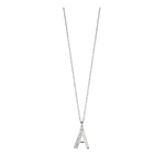 'A' Initial Silver Pendant With Chain
