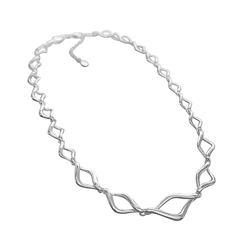 Open Marquise Twist Sterling Silver Necklace