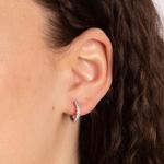 Dainty Pavé Set Zirconia Cluster Hoop Earrings
