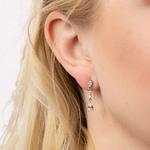 Silver & Cubic Zirconia Teardrop Drop Earrings
