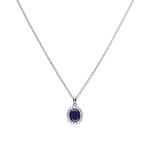 Blue & Clear Diamonfire Silver Oval Necklace