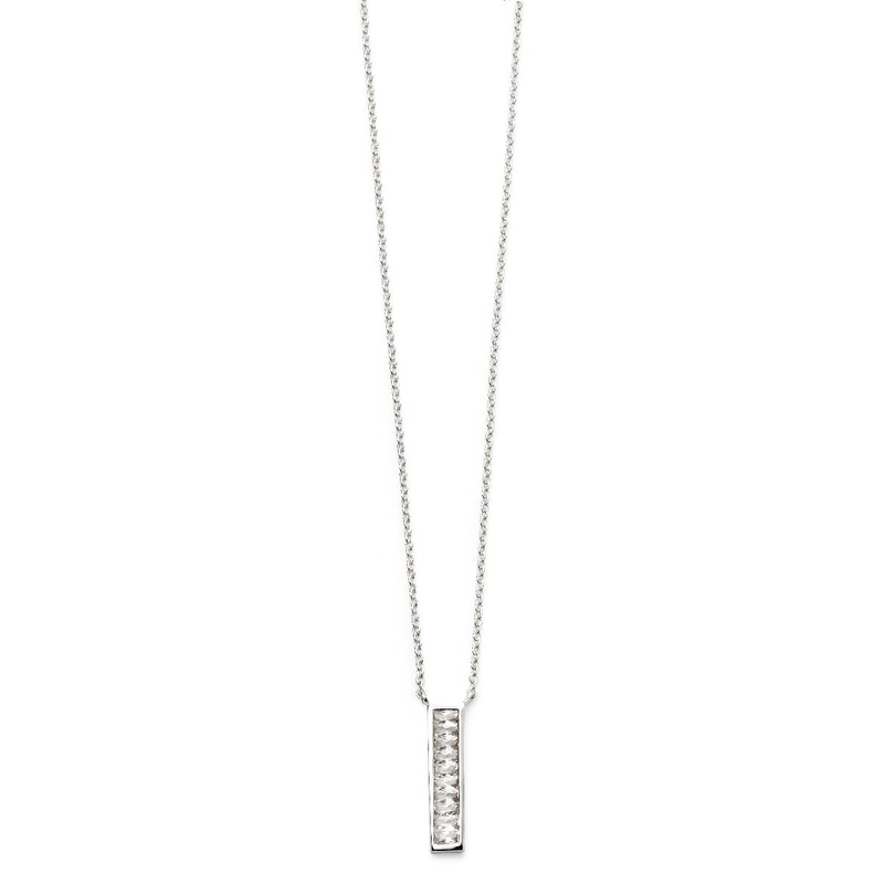 Channel Set Bar Necklace with Cubic Zirconia