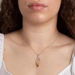 Fluid Navette Pendant With Yellow Gold Plating