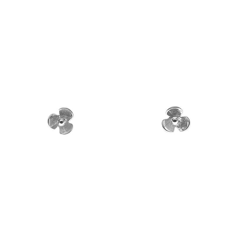 Sterling Silver Simple Flower Stud Earrings