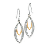 Marquise Silver and Gold Drop Earrings
