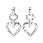 Open Heart Drop Sterling Silver Earrings