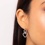 Open Heart Drop Sterling Silver Earrings