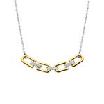 Ti Sento Cubic Zirconia Link Gold Plate Necklace