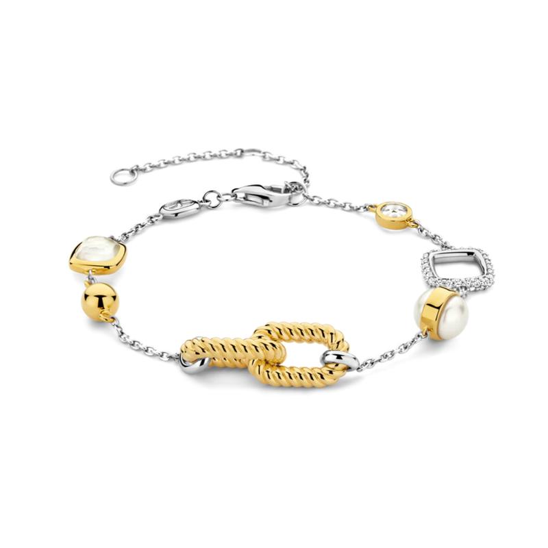 Ti Sento Mother of Pearl & Gold Link Bracelet