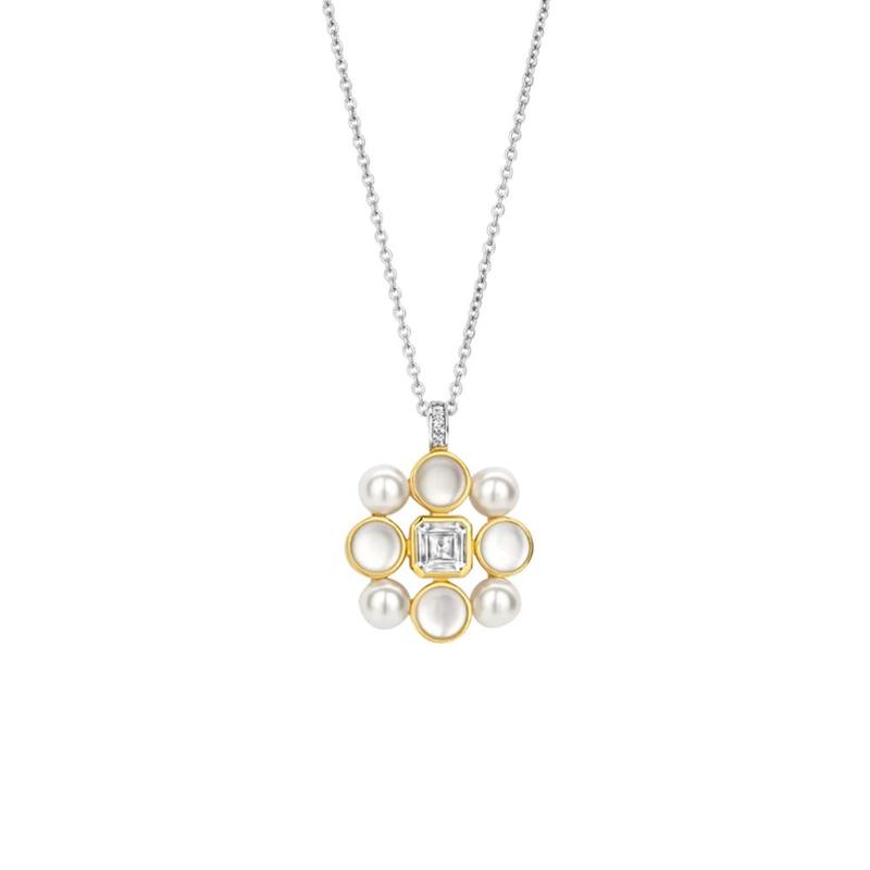 Ti Sento Mother-Of-Pearl & Cubic Zirconia Necklace