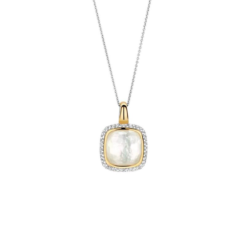Ti Sento Large Mother-Of-Pearl Cushion Necklace