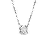Pave Square Diamond Necklace 9ct White Gold