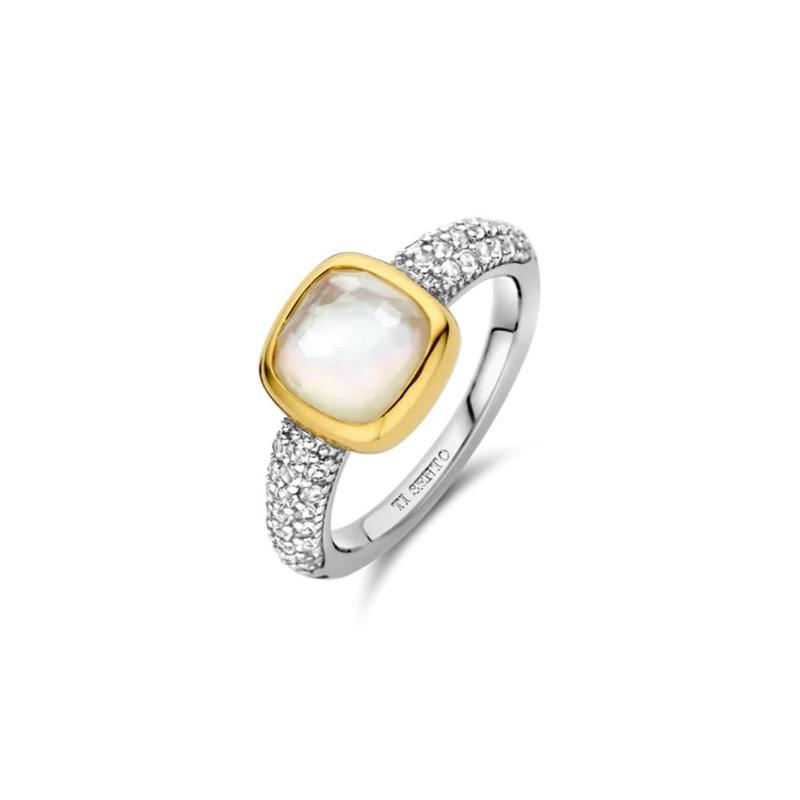 Ti Sento Mother Of Pearl Cushion Shape Ring