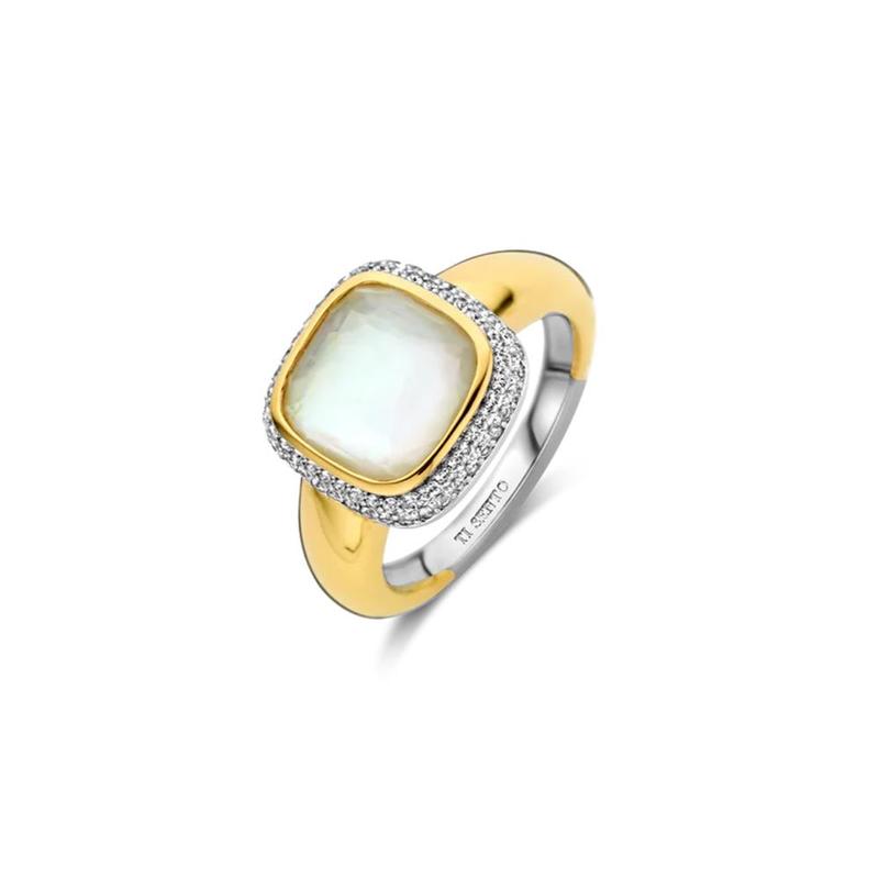 Ti Sento Large Mother Of Pearl Cushion Ring