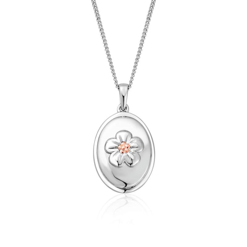 Forget-Me-Not Silver & Welsh Gold Pendant Necklace